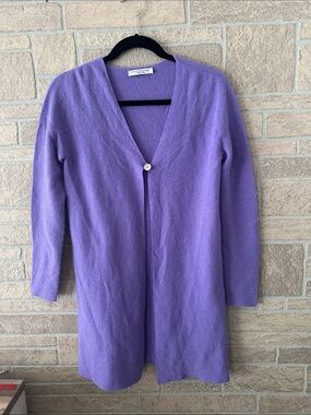 Maison cashmere women’s Purple Lavender Cardigan 100% cashmere S